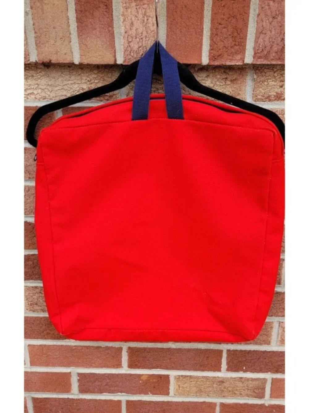 Vintage Lands' End Square Rigger Canvas Bag with Handles Red 15